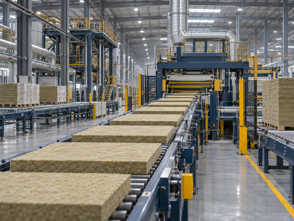 Automated stone wool production line